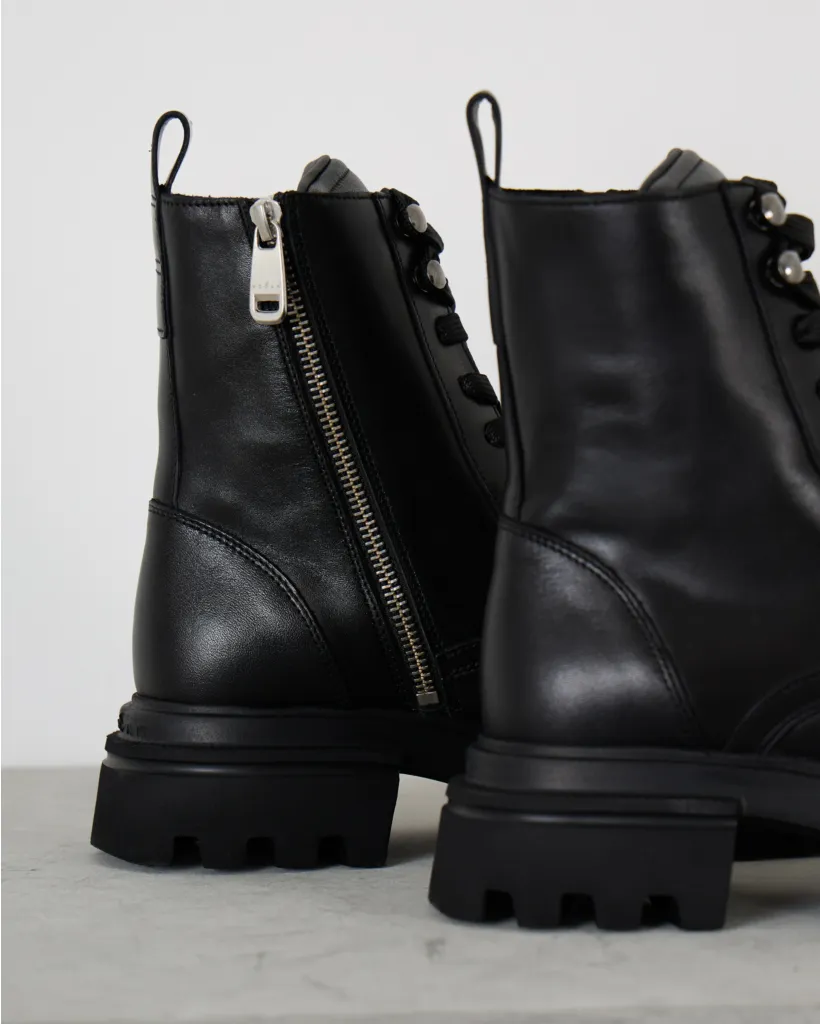 Combat Leather Boots Black