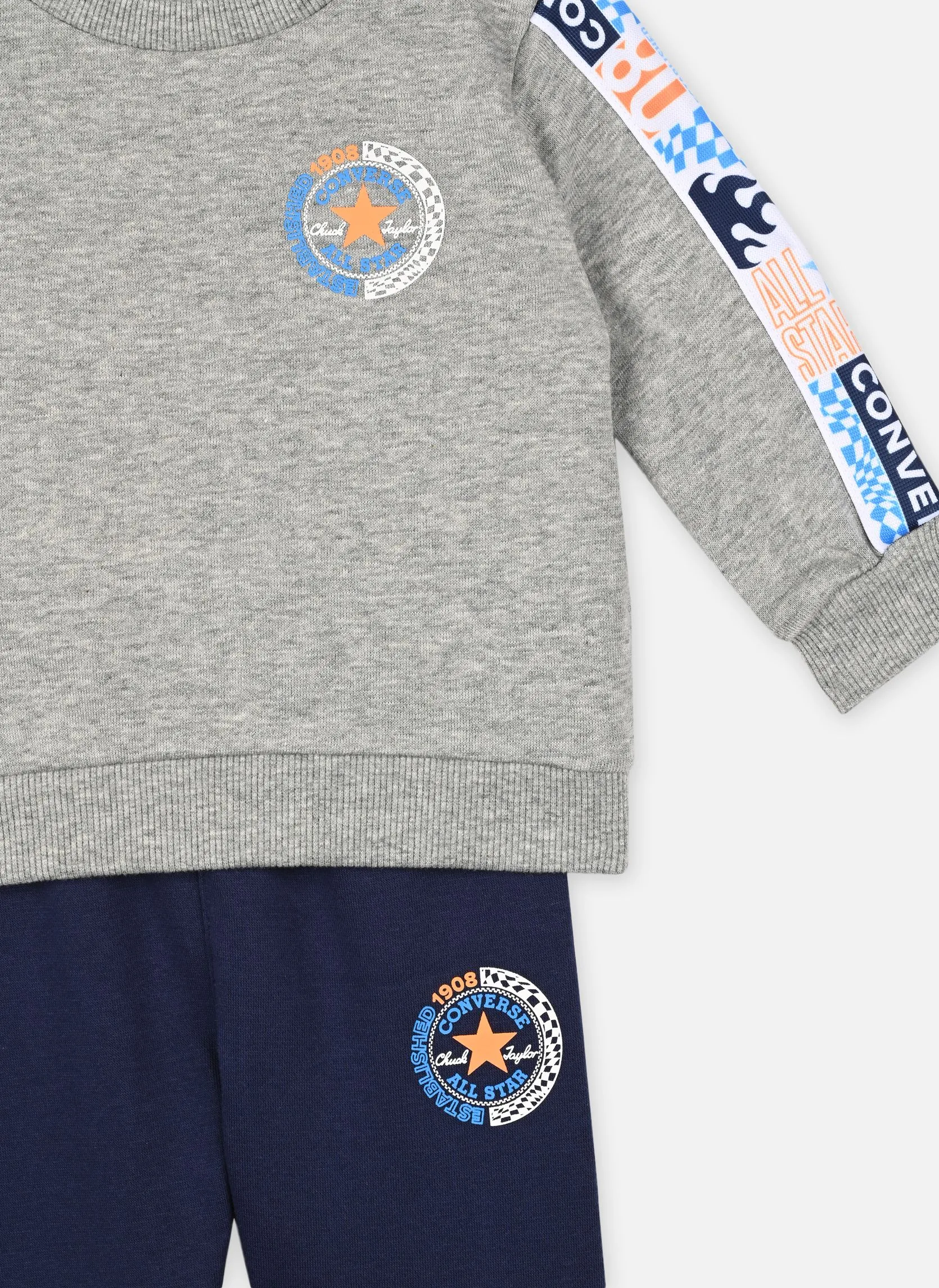      CONVERSE APPAREL LITTLE KICKS CREW SET  BLAUW   