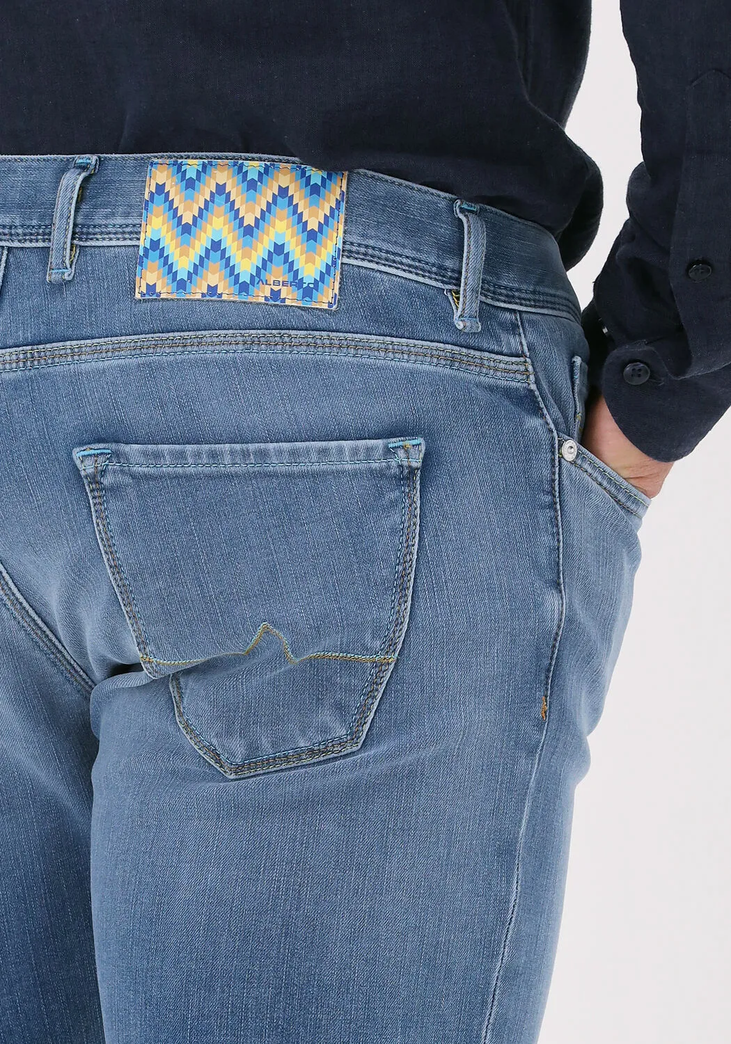 lichtblauwe alberto slim fit jeans slim