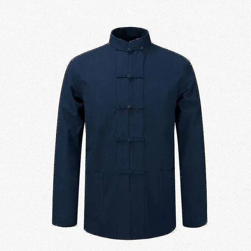 Nieuw Mannelijk Katoenen Overhemd Traditioneel Chinees Mannen Jas Kleding Kung Fu Tai Chi Uniform Herfst Lente Lange Mouwjas Voo